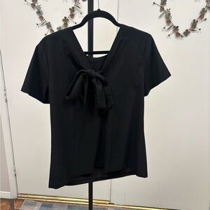 Banana Republic Black Blouse with Bow Detail in Back